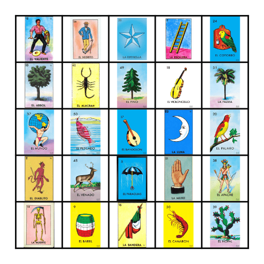 Loteria Bingo Card