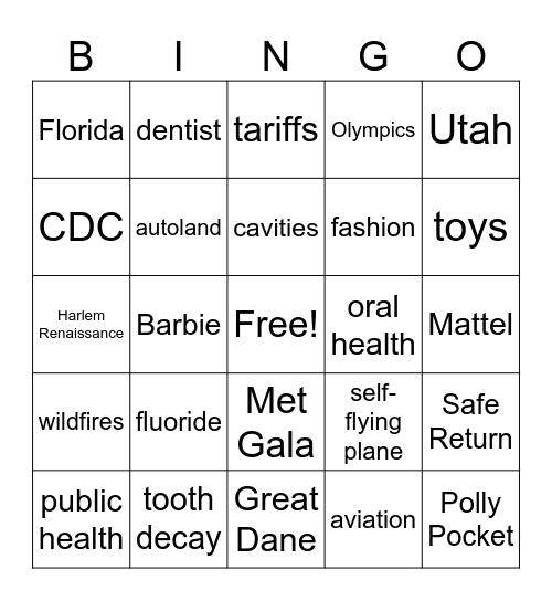 CNN 10 5/7/25 Bingo Card