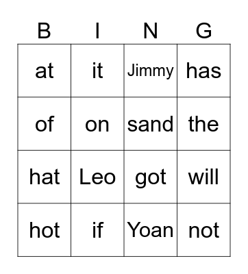 2nd Bingo Card