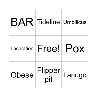 Seal Health Assessment Bingo Card