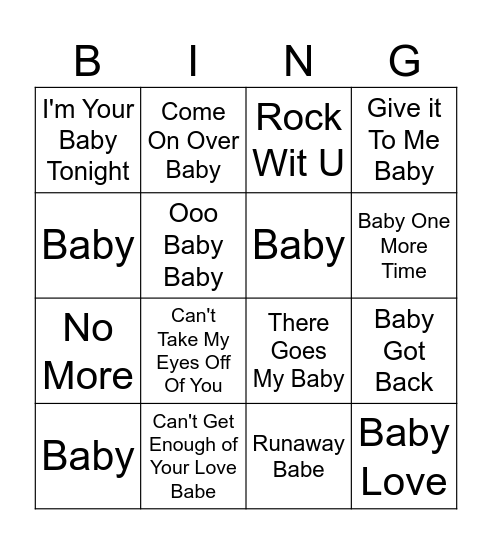 Baby in Bloom: Songs With Baby Bingo Card