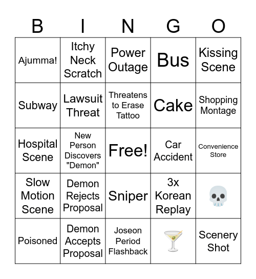 My Demon Bingo Card