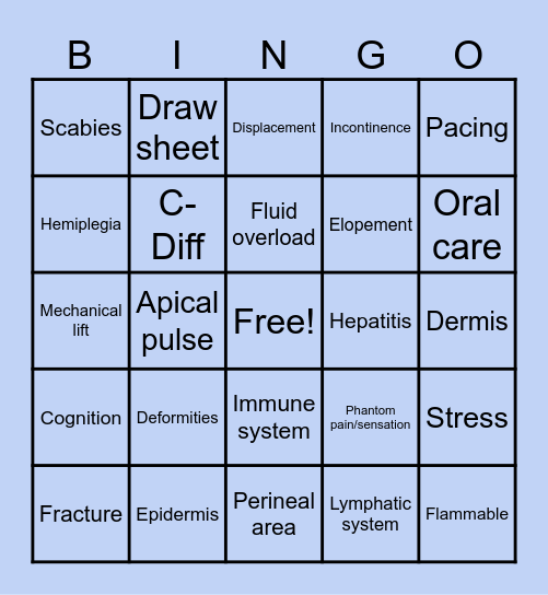 CNA Key Term Bingo! Bingo Card