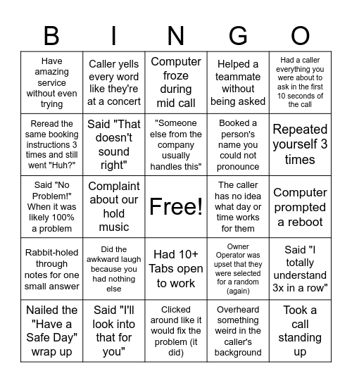 Booking Bingo (CHAOS EDITION) Bingo Card