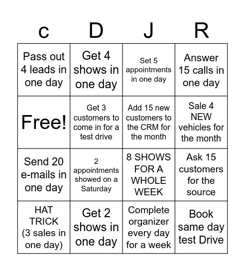 BDC BINGO Card