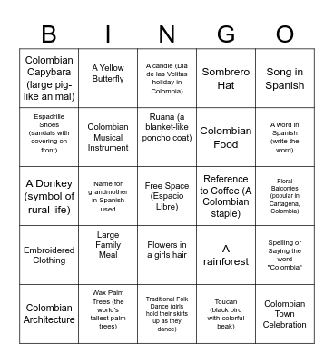 Encanto Bingo Card