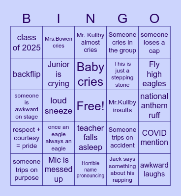 Graduation Bingo Card
