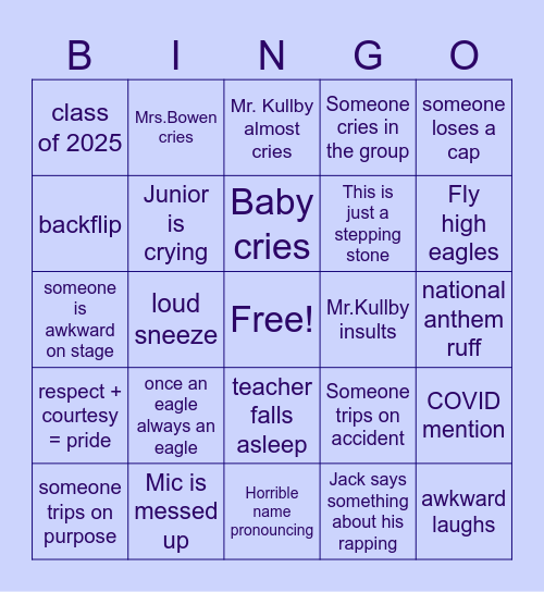 Graduation Bingo Card