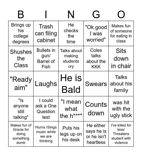 Mr.Diamond Bingo Card