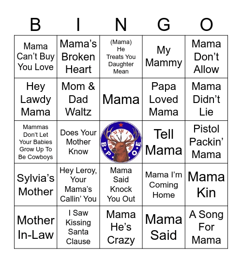 Mother’s Day Music Bingo Card