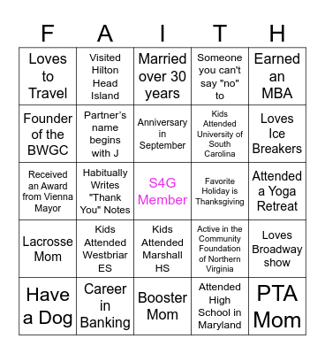 Ice Breaker Bingo Card
