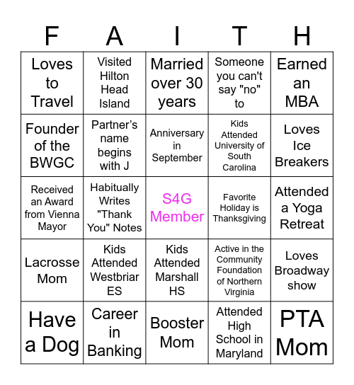 Ice Breaker Bingo Card