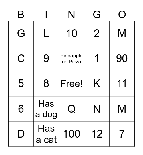 CRSC Gathering Bingo Card
