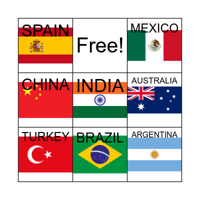 AROUND THE WORLD Bingo Card