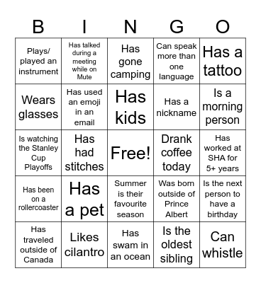 INH Acute Portfolio Bingo 2025 Bingo Card