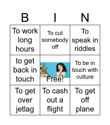 Culture shock Bingo Card