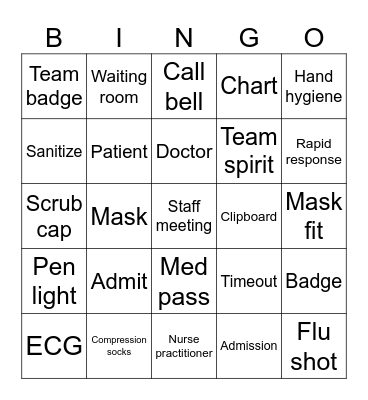 Nurses Week 2025 Bingo Card