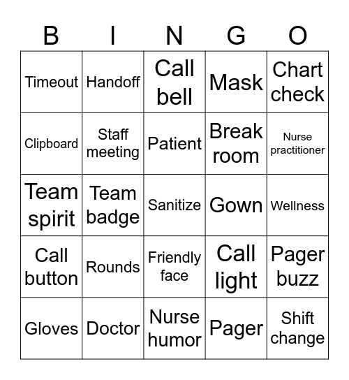 Nurses Week 2025 Bingo Card