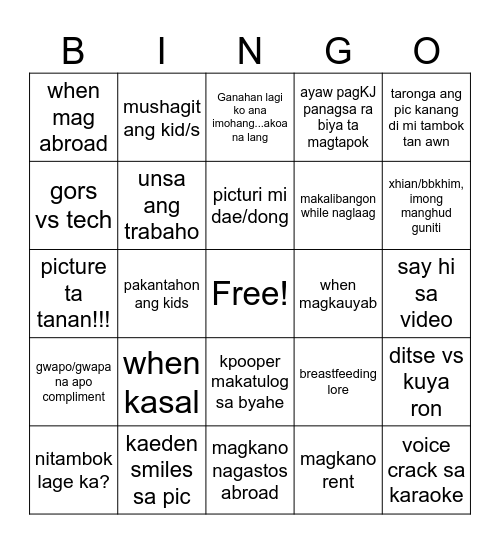 DAVAO '25 Bingo Card