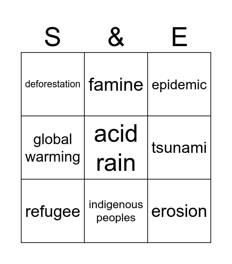 Vocab Words!!! Bingo Card