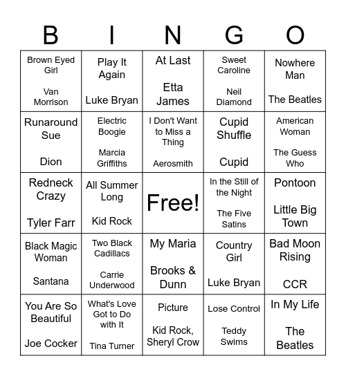 Carol's Carols Bingo Pt. 1 Bingo Card