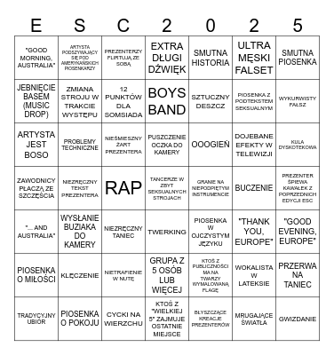 CZIKIBANSIORKOWE BINGO WERSJA ESC Bingo Card