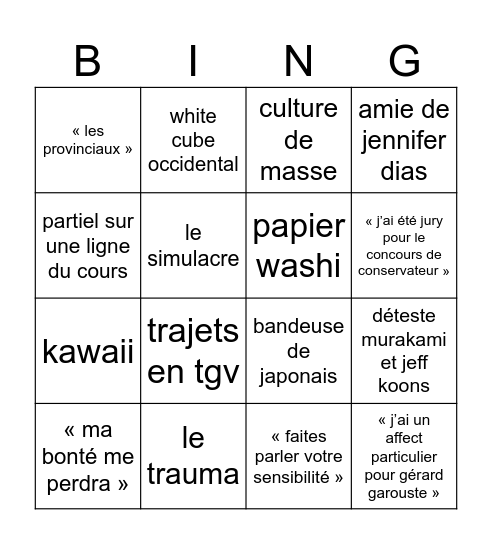 Annie Claustres Bingo Card