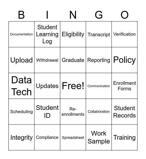 Powerhouse Pros Bingo Card