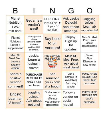 HOTWORX GRAND OPENING Bingo Card