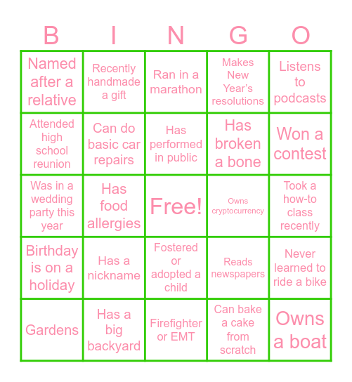 Sisterhood Bingo Bonanza Bingo Card