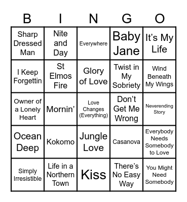 More Awesome 80's Bingo Card