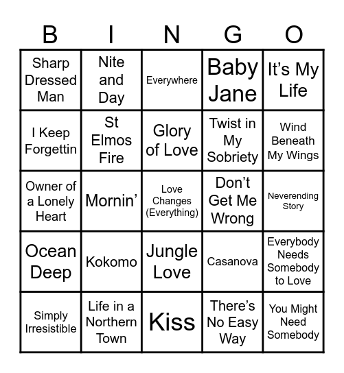More Awesome 80's Bingo Card