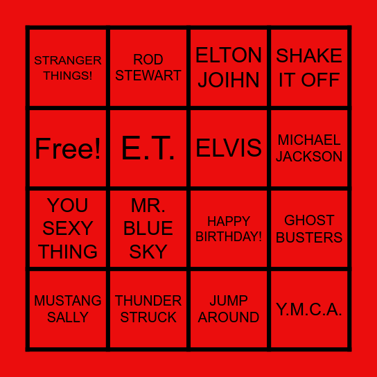 CLYDE`S 50TH BIRTHDAY DISCO BINGO! Bingo Card