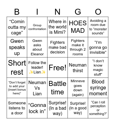 GAI (21) Bingo Card