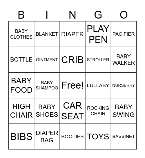 J A S / S M Y R A       BABY SHOWER Bingo Card