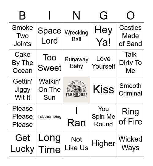Music Bingo Card