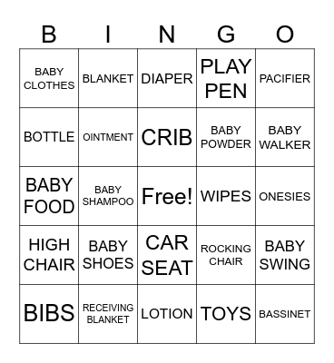 J A S / S M Y R A       BABY SHOWER Bingo Card
