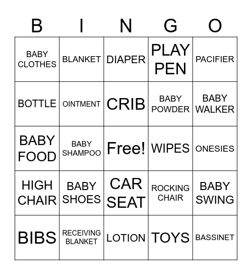 J A S / S M Y R A       BABY SHOWER Bingo Card