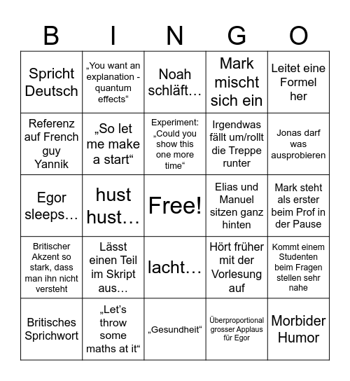 Bingo Card