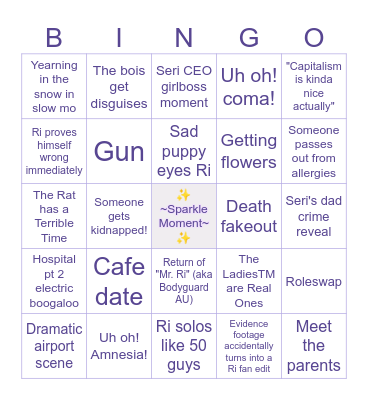 Crash Landing on You Bingo Card