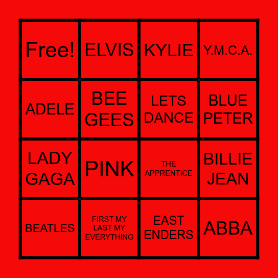 CLYDE`S 50TH BIRTHDAY DISCO BINGO! Bingo Card