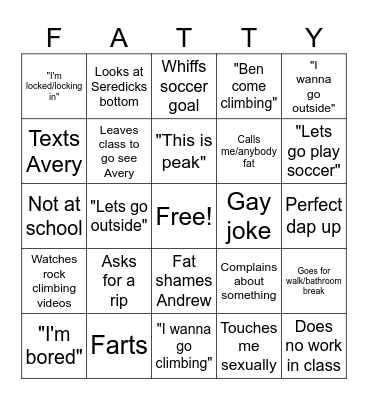 Noah Bingo Card
