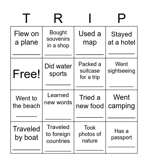 Find someone who… BINGO! Bingo Card