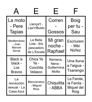Bingo musical Bingo Card