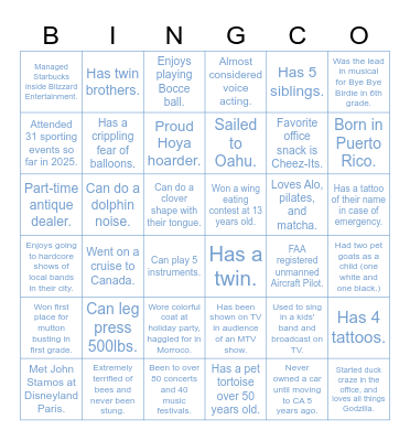 Blackout Bing-Co Bingo Card