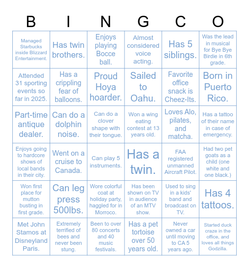 Blackout Bing-Co Bingo Card