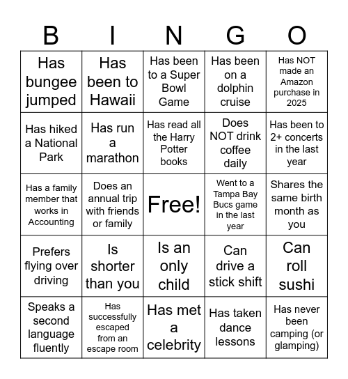 Beacon Bingo Card