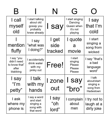 Kimmy’s Birthday Bingo Card