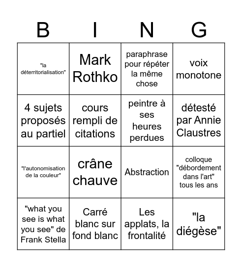 Frédéric Montégu Bingo Card