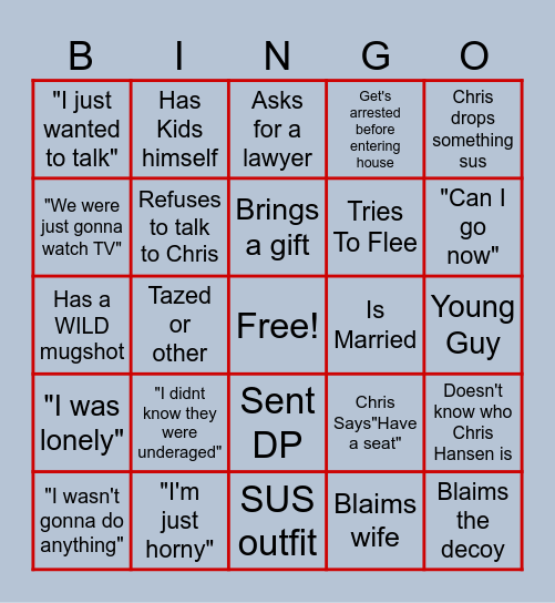 PREDATOR BINGO Card